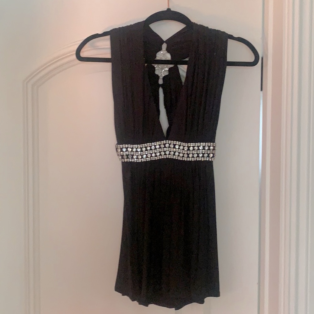 Sky Top Black with Rhinestones Size Small